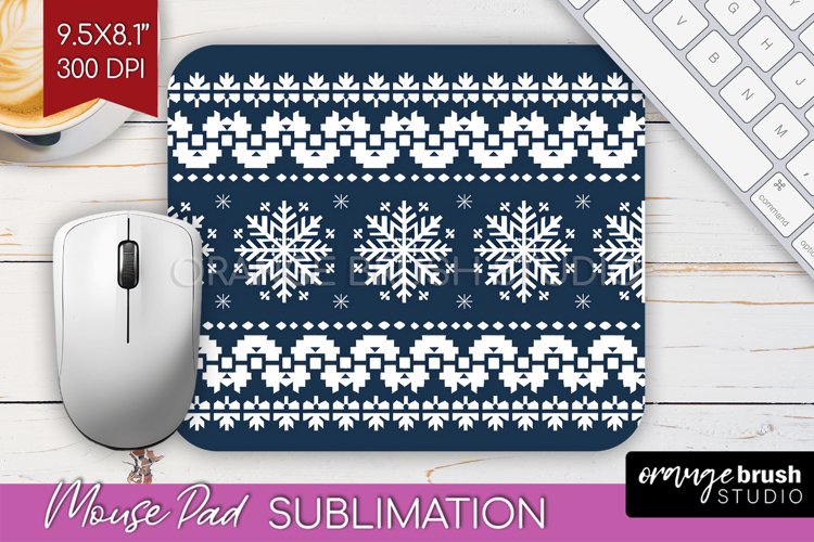 Nordic Christmas Mouse Pad Sublimation - Winter Mousepad PNG example image 1
