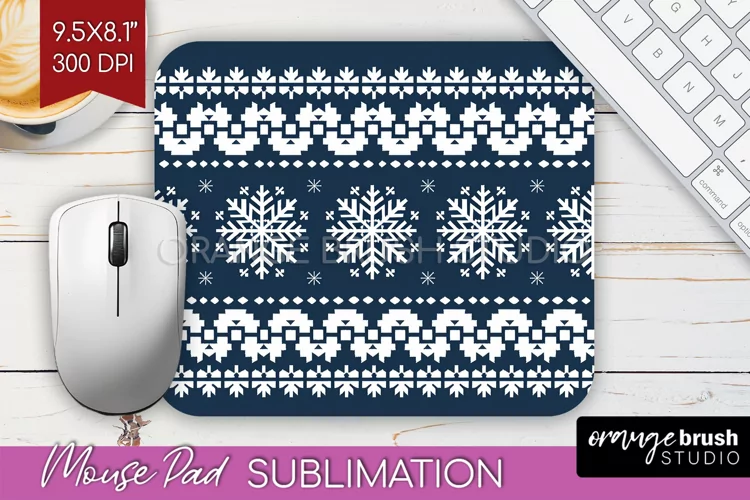 Nordic Christmas Mouse Pad Sublimation - Winter Mousepad PNG