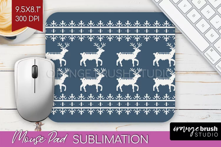 Nordic Christmas Mouse Pad Sublimation - Winter Mousepad PNG