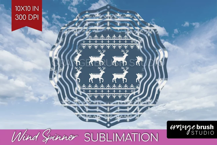 Nordic Christmas Wind Spinner Sublimation PNG
