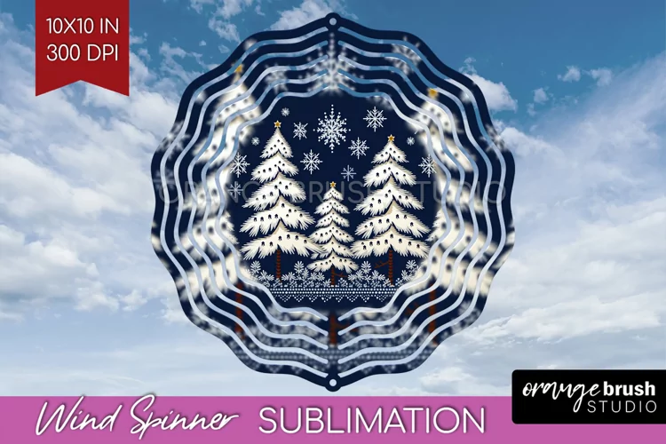 Nordic Christmas Wind Spinner Sublimation PNG