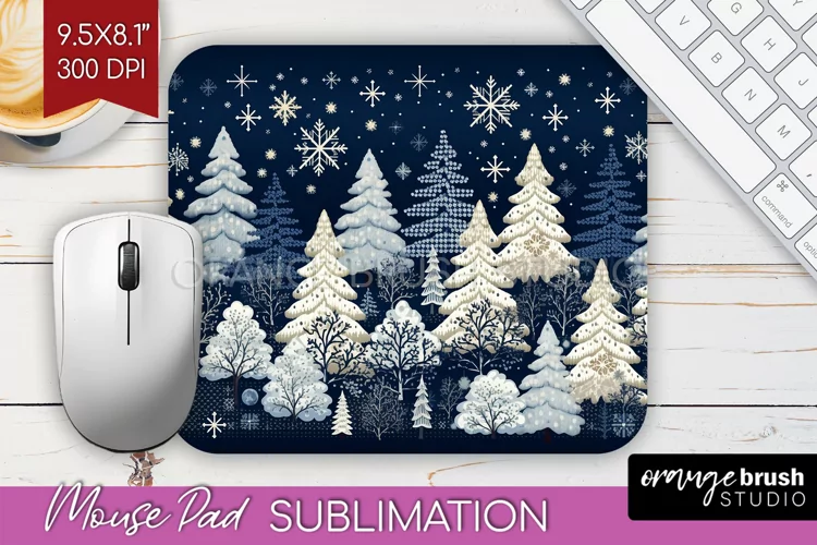 Nordic Christmas Mouse Pad Sublimation - Winter Mousepad PNG