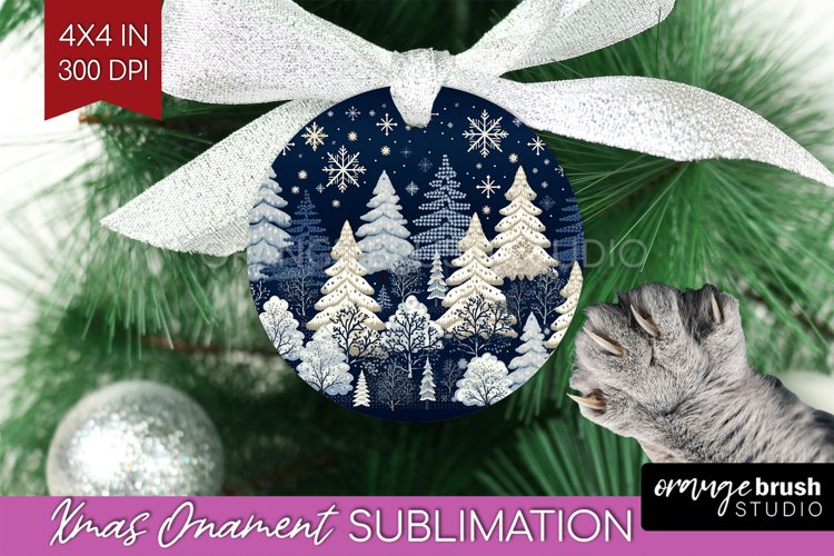 Nordic Christmas Ornament PNG - Winter Pattern Sublimation example image 1