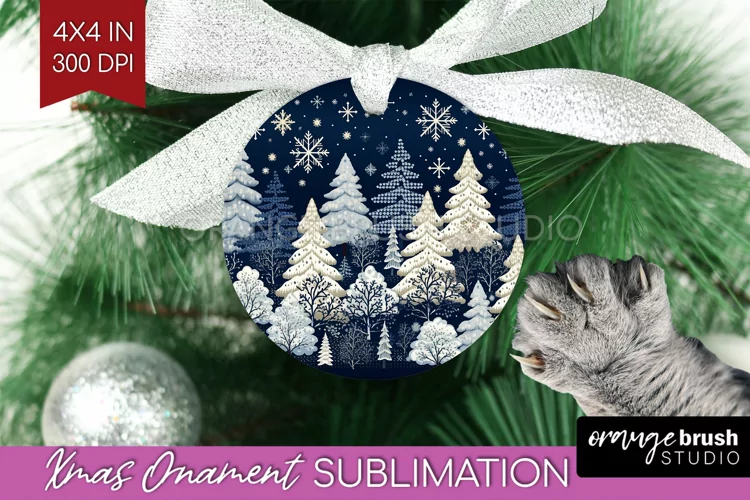 Nordic Christmas Ornament PNG - Winter Pattern Sublimation