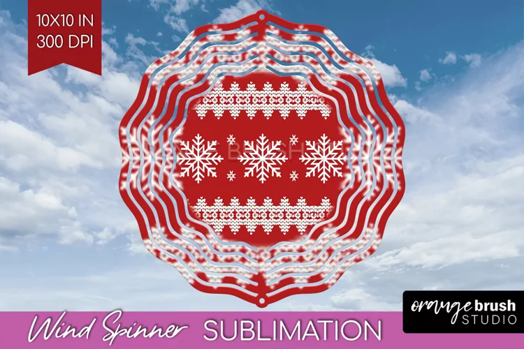 Nordic Christmas Wind Spinner Sublimation PNG