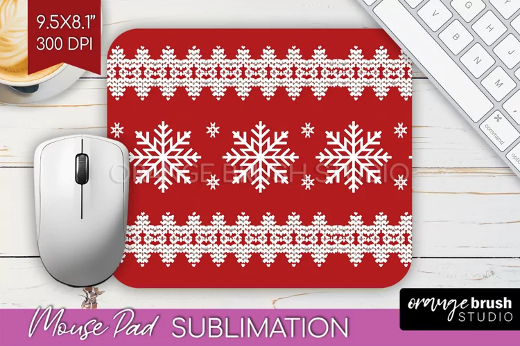 Nordic Christmas Mouse Pad Sublimation - Winter Mousepad PNG