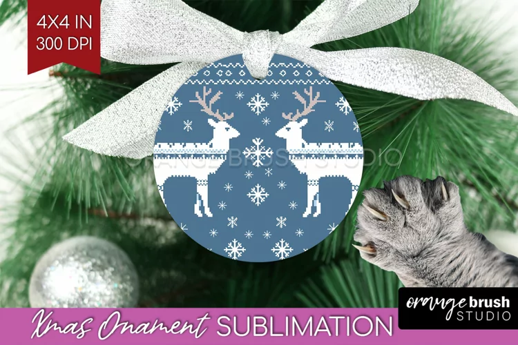 Nordic Christmas Ornament PNG - Winter Pattern Sublimation