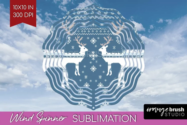 Nordic Christmas Wind Spinner Sublimation PNG