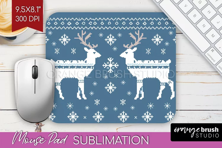 Nordic Christmas Mouse Pad Sublimation - Winter Mousepad PNG