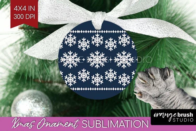 Nordic Christmas Ornament PNG - Winter Pattern Sublimation