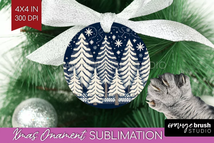 Nordic Christmas Ornament PNG - Winter Pattern Sublimation