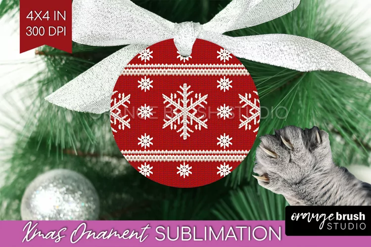 Nordic Christmas Ornament PNG - Winter Pattern Sublimation