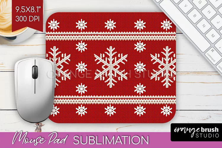 Nordic Christmas Mouse Pad Sublimation - Winter Mousepad PNG