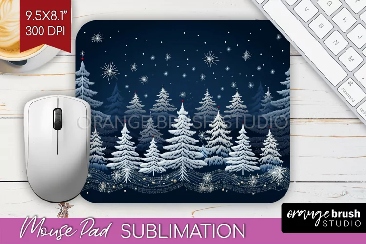 Nordic Christmas Mouse Pad Sublimation - Winter Mousepad PNG