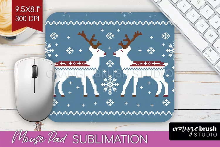 Nordic Christmas Mouse Pad Sublimation - Winter Mousepad PNG