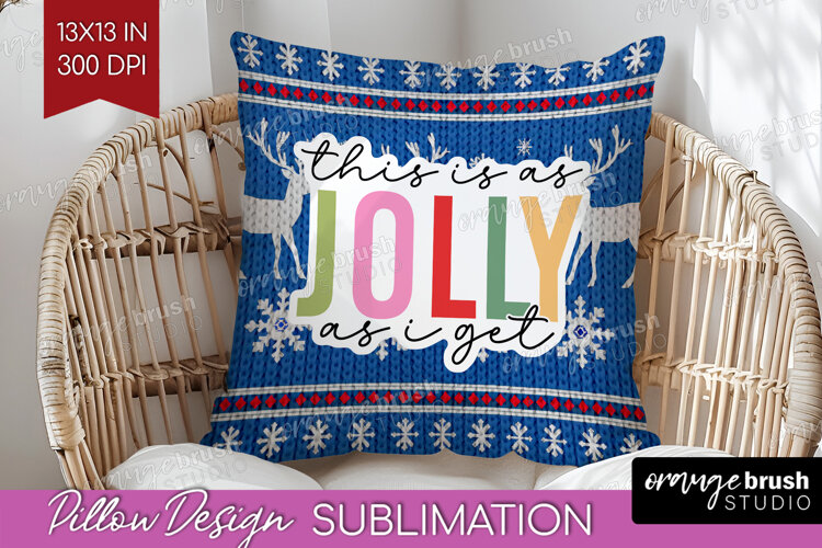 Funny Christmas Quote Pillow Sublimation - Knitted Xmas PNG example image 1