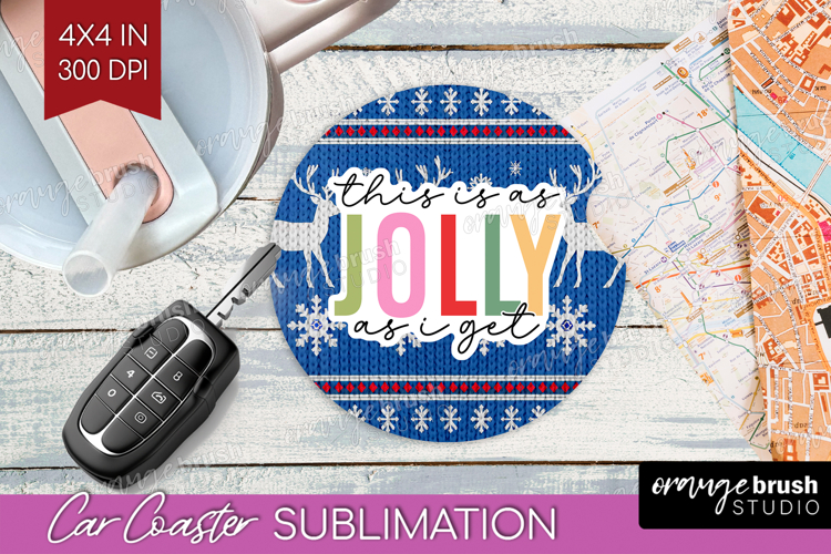 Funny Christmas Quote Car Coaster - Knitted Xmas Coaster PNG