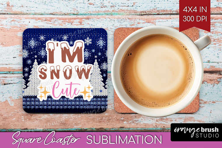 Funny Christmas Quote Square Coaster - Knitted Xmas Coaster