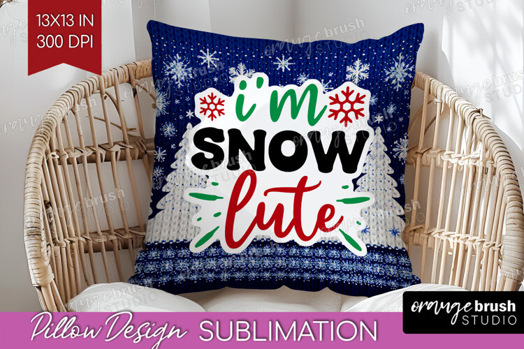 Funny Christmas Quote Pillow Sublimation - Knitted Xmas PNG example image 1