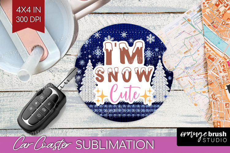 Funny Christmas Quote Car Coaster - Knitted Xmas Coaster PNG