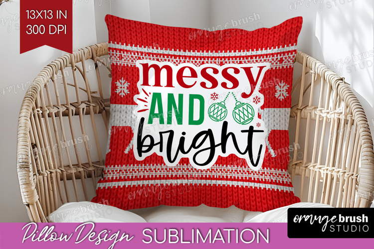 Funny Christmas Quote Pillow Sublimation - Knitted Xmas PNG