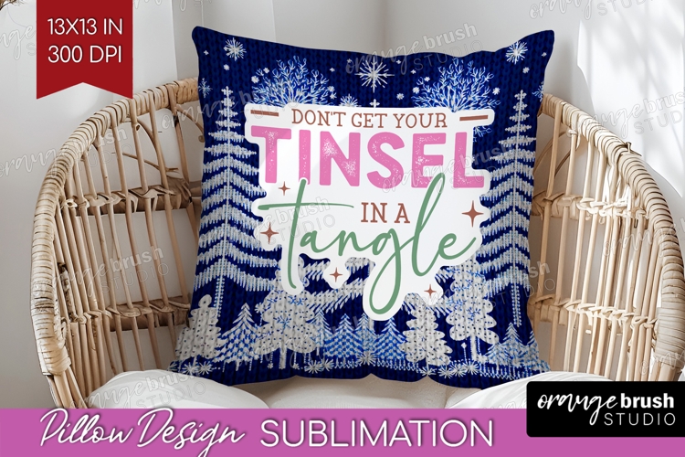 Funny Christmas Quote Pillow Sublimation - Knitted Xmas PNG