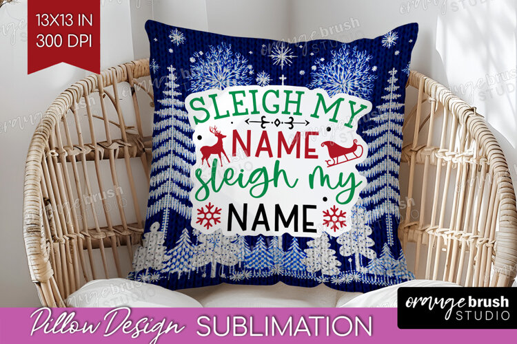Funny Christmas Quote Pillow Sublimation - Knitted Xmas PNG example image 1