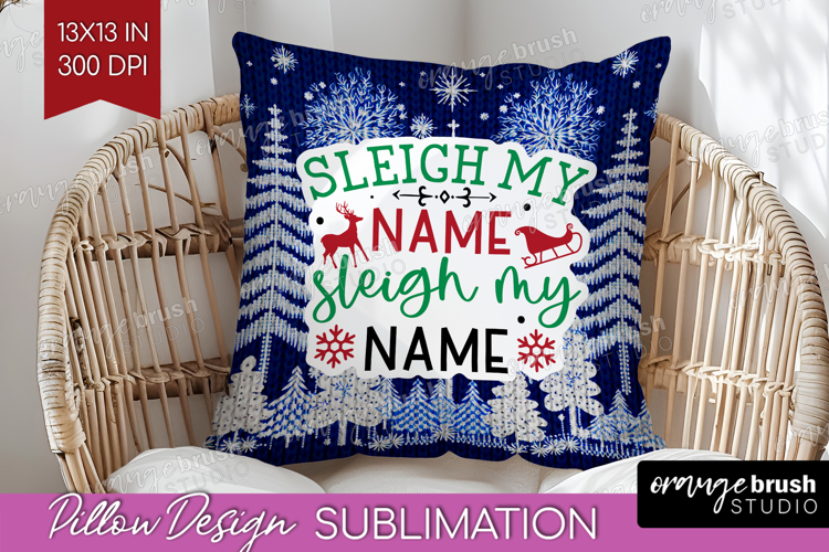 Funny Christmas Quote Pillow Sublimation - Knitted Xmas PNG