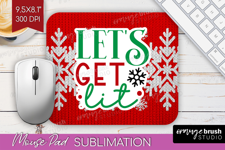 Funny Christmas Quote Mouse Pad Sublimation - Knitted Xmas