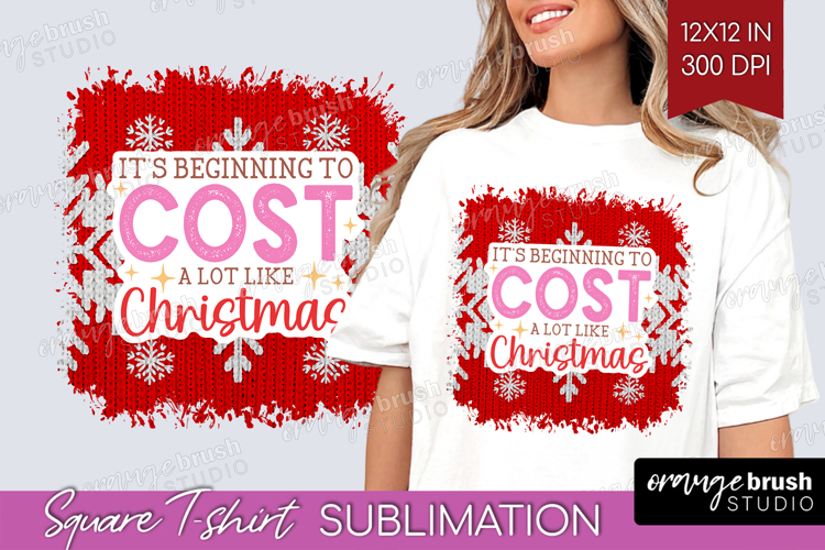 Funny Christmas Quote Square Tshirt Background - Knitted PNG
