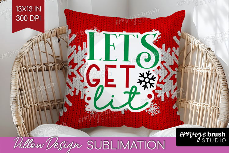 Funny Christmas Quote Pillow Sublimation - Knitted Xmas PNG