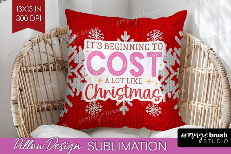 Funny Christmas Quote Pillow Sublimation - Knitted Xmas PNG
