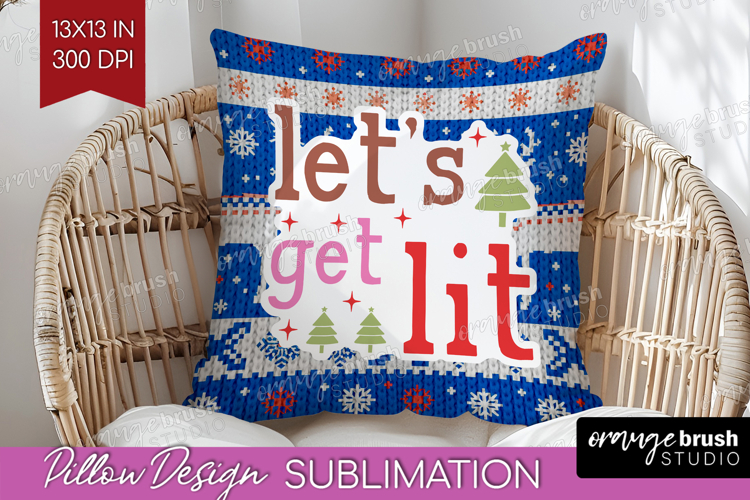 Funny Christmas Quote Pillow Sublimation - Knitted Xmas PNG