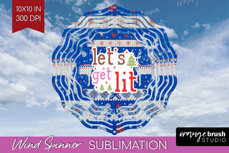 Funny Christmas Quote Wind Spinner Sublimation PNG - Knitted example image 1