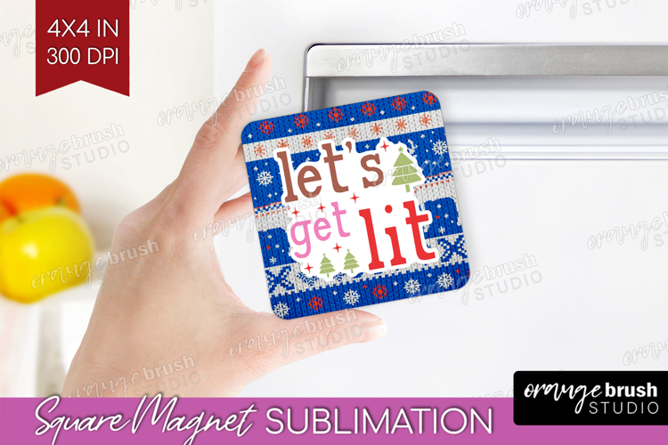 Funny Christmas Quote Magnet Sublimation - Knitted Xmas PNG