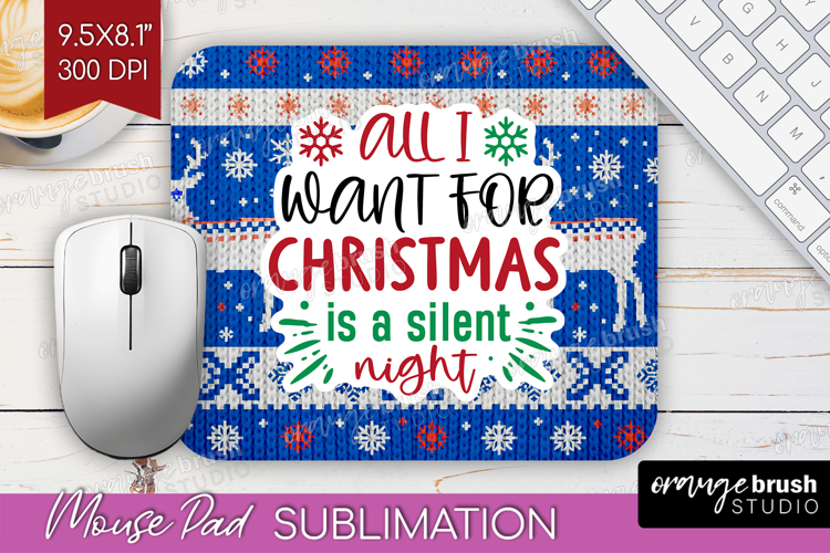 Funny Christmas Quote Mouse Pad Sublimation - Knitted Xmas