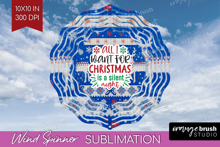 Funny Christmas Quote Wind Spinner Sublimation PNG - Knitted
