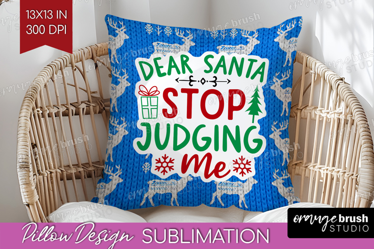 Funny Christmas Quote Pillow Sublimation - Knitted Xmas PNG