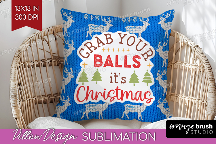 Funny Christmas Quote Pillow Sublimation - Knitted Xmas PNG