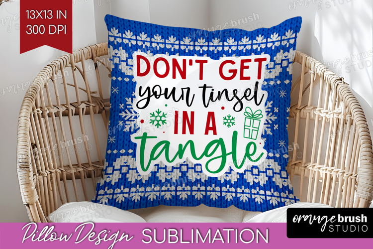 Funny Christmas Quote Pillow Sublimation - Knitted Xmas PNG