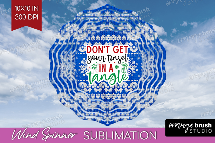Funny Christmas Quote Wind Spinner Sublimation PNG - Knitted