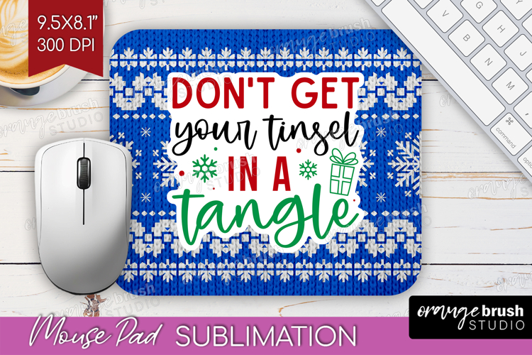 Funny Christmas Quote Mouse Pad Sublimation - Knitted Xmas