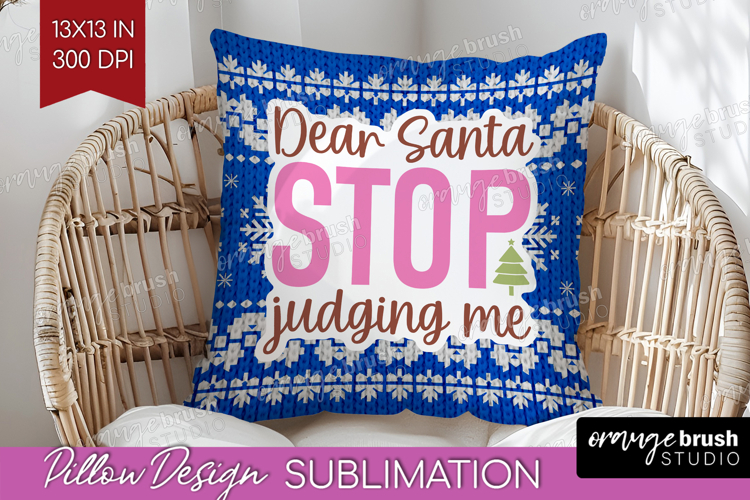 Funny Christmas Quote Pillow Sublimation - Knitted Xmas PNG