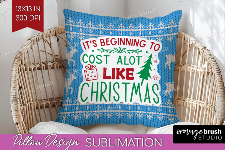 Funny Christmas Quote Pillow Sublimation - Knitted Xmas PNG