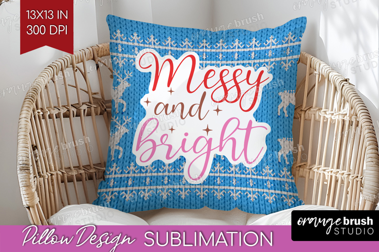 Funny Christmas Quote Pillow Sublimation - Knitted Xmas PNG