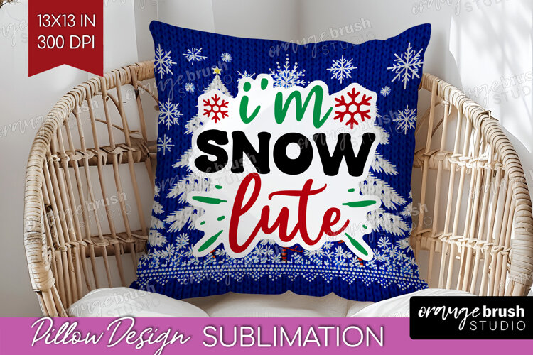 Funny Christmas Quote Pillow Sublimation - Knitted Xmas PNG example image 1