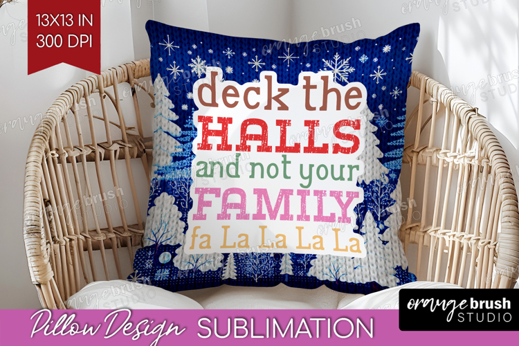 Funny Christmas Quote Pillow Sublimation - Knitted Xmas PNG