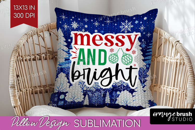 Funny Christmas Quote Pillow Sublimation - Knitted Xmas PNG