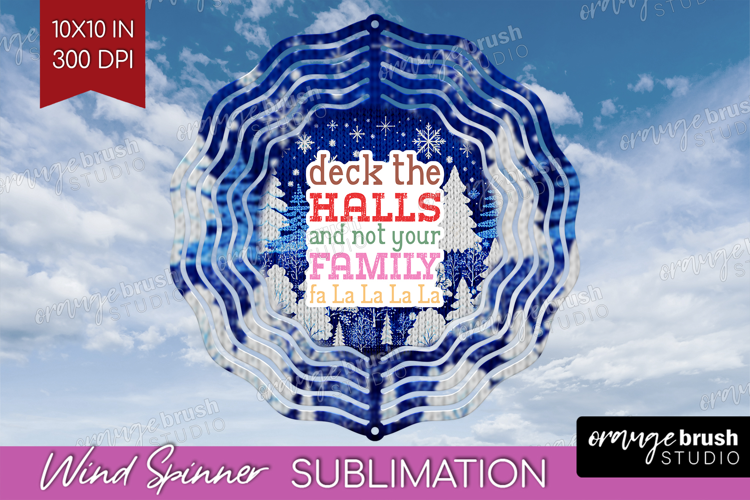 Funny Christmas Quote Wind Spinner Sublimation PNG - Knitted