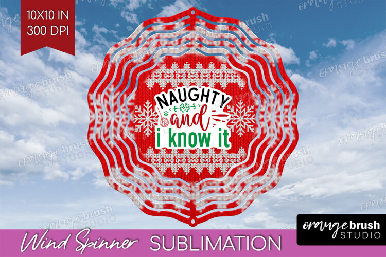 Funny Christmas Quote Wind Spinner Sublimation PNG - Knitted example image 1
